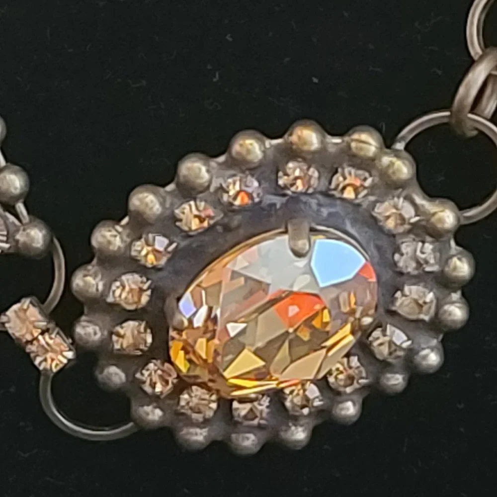 VAN GALZ - Ballchain, Leather & Crystal Wrap, Oval Pendant Necklace - Picture 14 of 14